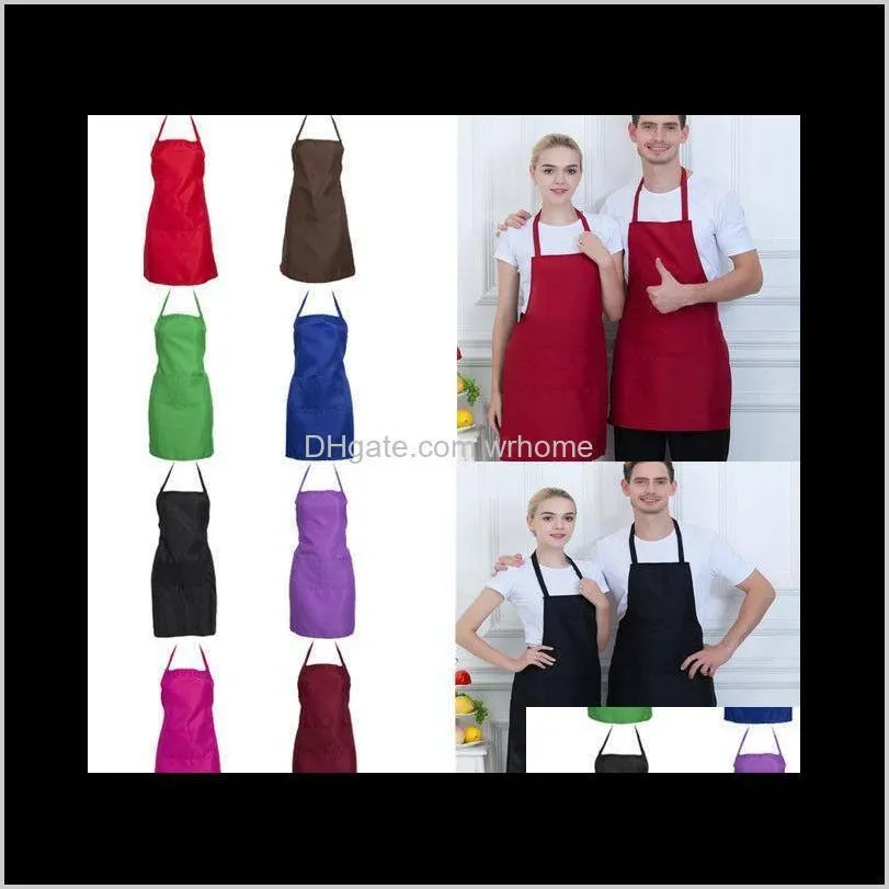 Aprons Textiles Home & Garden Women Men Adjustable Bib Apron Dress Kitchen Restaurant Chef Classic Cooking Drop Delivery 2021 Dqswr