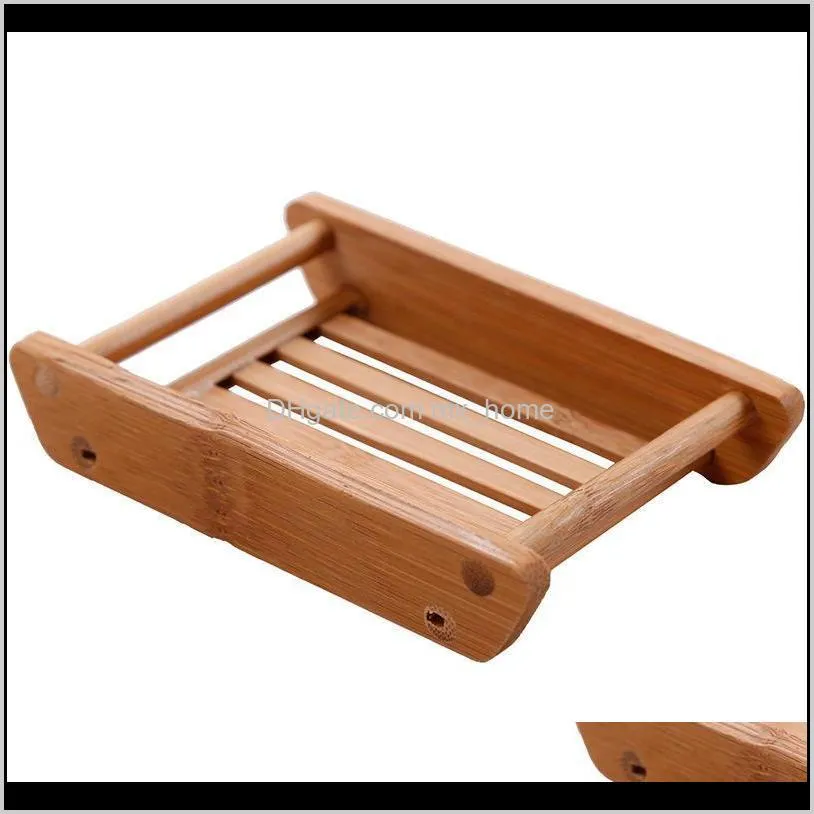 wooden natural bamboo soap dishes tray creative simple manual drain holder storage box container for bath shower plate bathroom