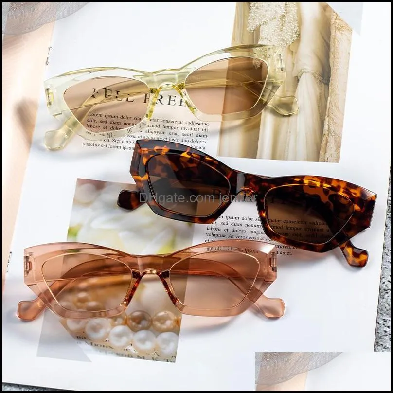 Fashion Cat Eye Irregular Sunglasses Women 2021 Vintage Clear Candy Color Eyewear Men Trending Polygon Sun Glasses Shades UV400