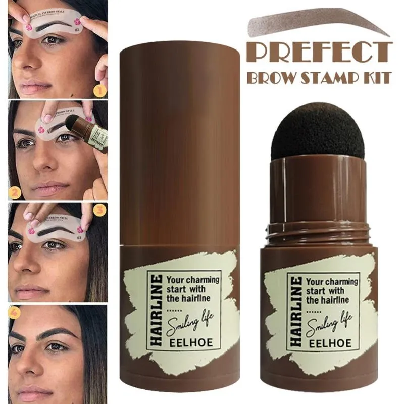 Ögonbryn verktyg stencils 1pc vattentät pulver mögel set + 24pcs panna mall stämpel kvinnor makeup uppsättningar
