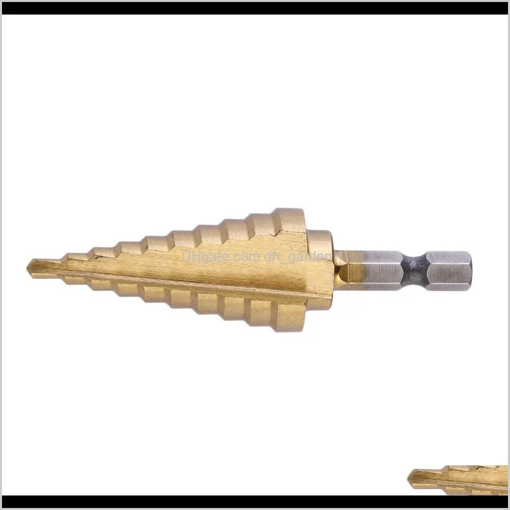 durable 4-22mm hex titanium steps cone drill bit hole groove metal wood cutter