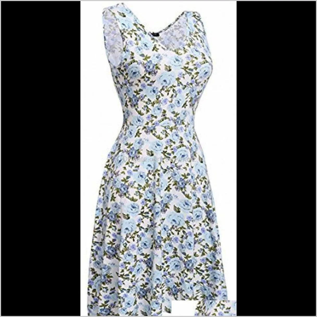 simplefun women casual fit v neck and floral sleeveless dresses dress online shirt dresses nau7#