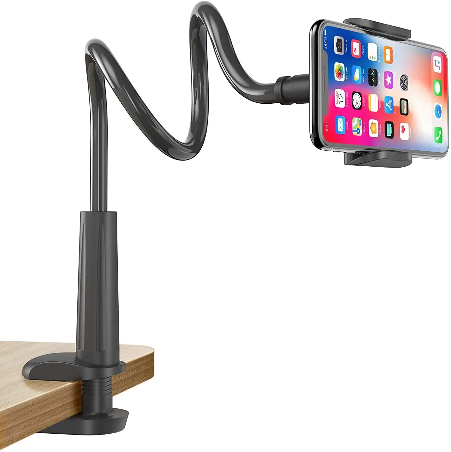 Suporte de células gooseneck, Universal 360 Flexivel Telefone Stand Lazy Bracket Mount Braçadeira Todos Smartphone 3.5 ~ 6.5 ''