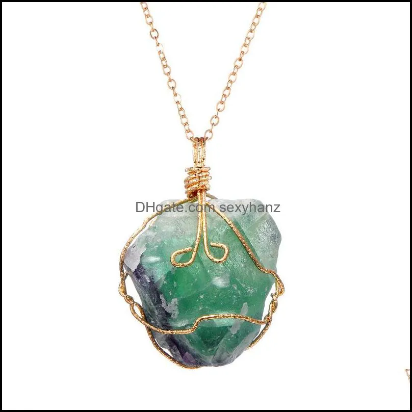 Artilady Big Raw Crystal pendant necklaces Healing Stone Quartz Necklace for Women Jewelry