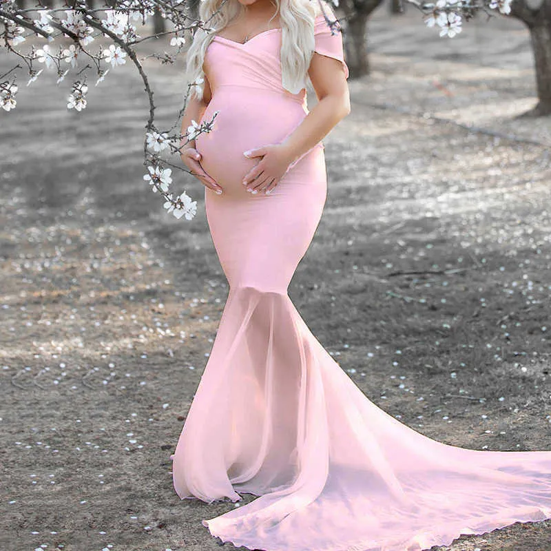 Мода без бретелек родильное платье для фото стрельба беременных женщин сексуальные оборками одежда беременности платье женщин фотография опоры x0902