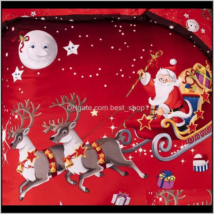 3d merry christmas bedding set duvet cover red santa claus comforter bed set gifts usa size queen king