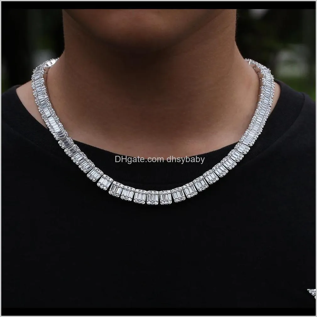 hip hop iced out chains jewelry men luxury designer necklace diamond tennis chain rapper hiphop jewlery gold silver link fashion bling