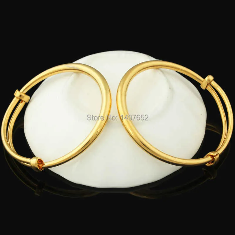 Fashion Dubai Gold Baby Bangle Jewelry for Boys Girls18k Gold Color Ethiopian/african Kids Bangles Bracelet Jewelry Q0717