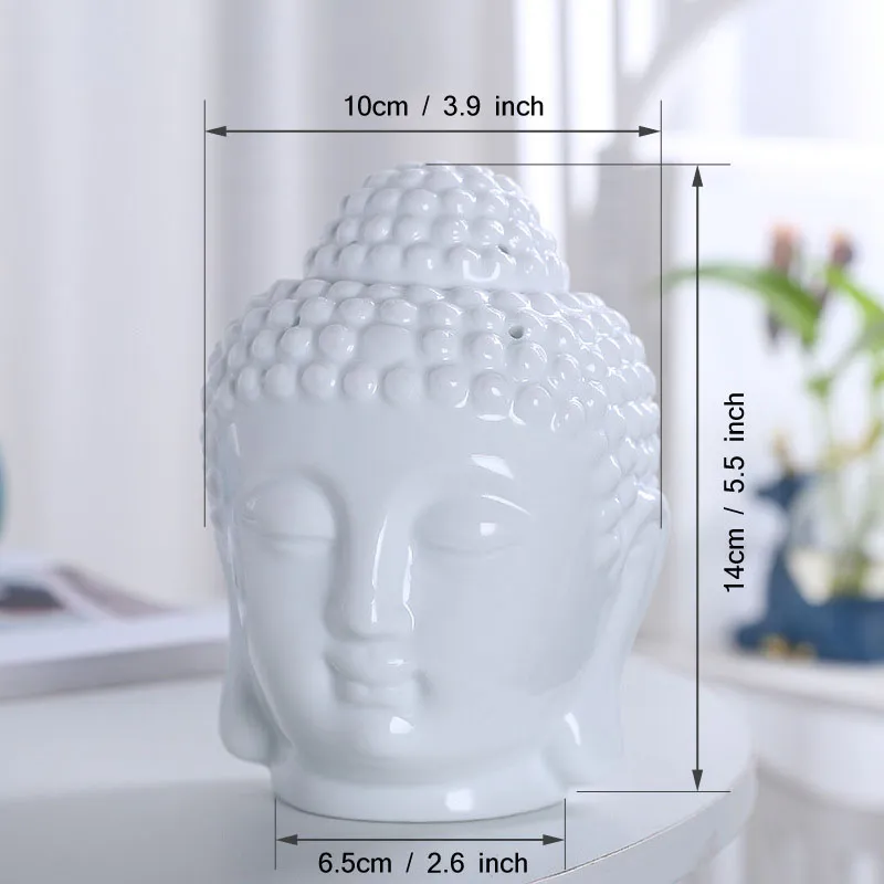 Thai Buddha Kopf Ätherisches Öl Brenner Keramik Duftlampen Aroma Diffusor  Kerzenhalter Zen Ornament Home Aromatherapie Schwarz Weiß Von 5,6 €