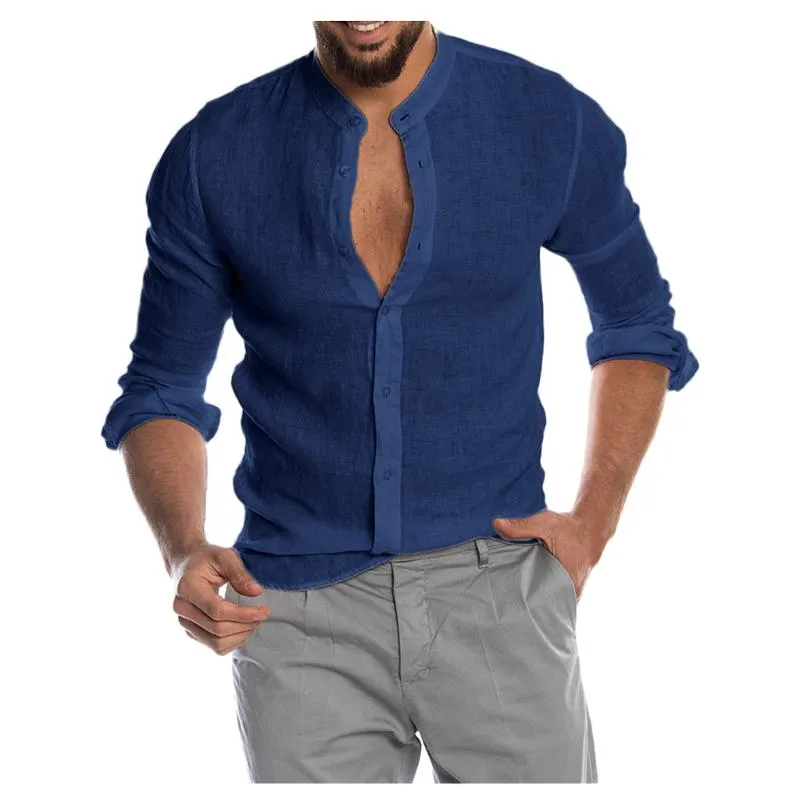 Kraagloze blouse heren sales