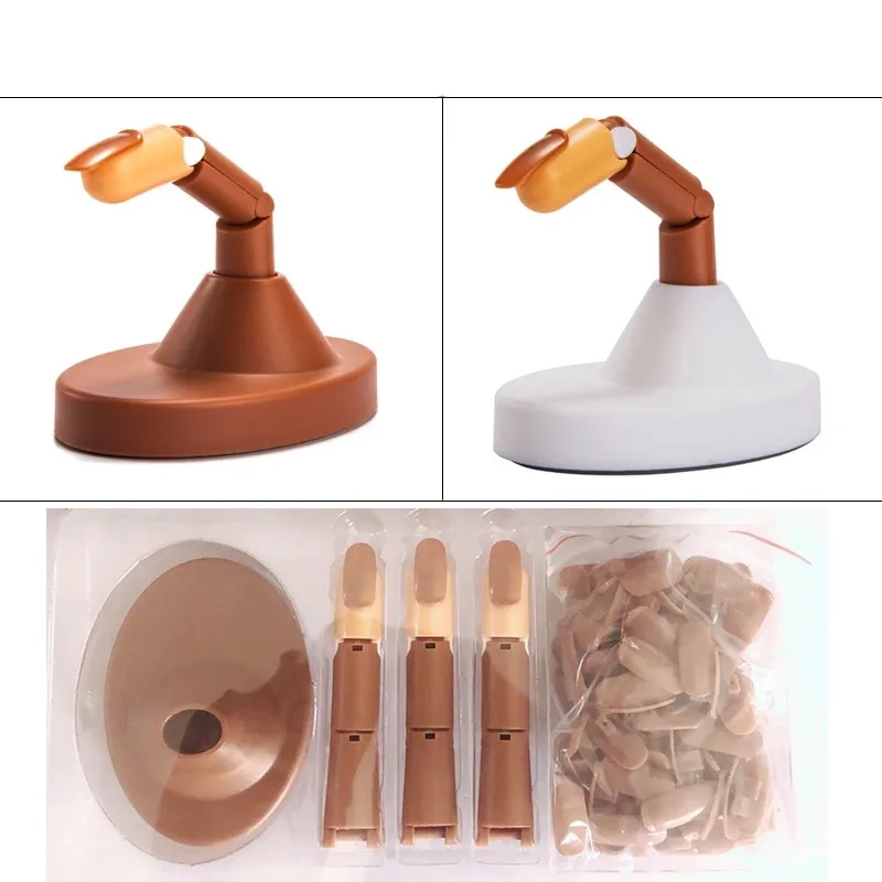 thumbnail image 2 of Practice Nail Art Training Hand – Acrylic Gel False Tool With 5 Finger Model – Beige 2 of 6