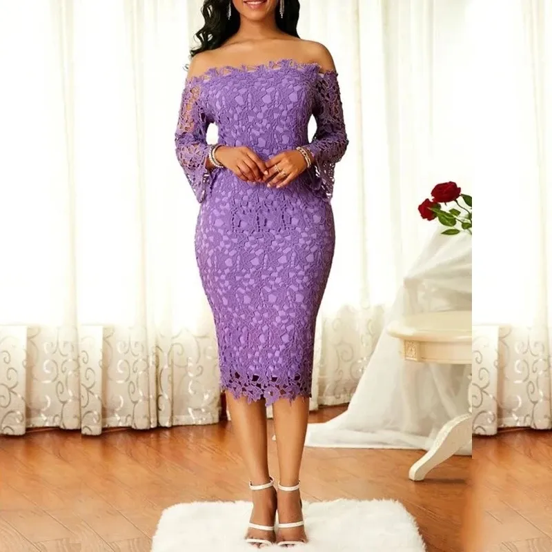 Lavender knee deals length dress