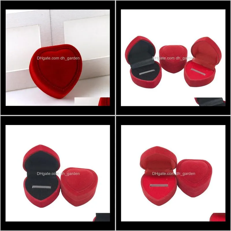 jewelry display boxes ornaments earrings ring packaging red cases pendants ornaments gifts organizer love heart new arrival sn2256