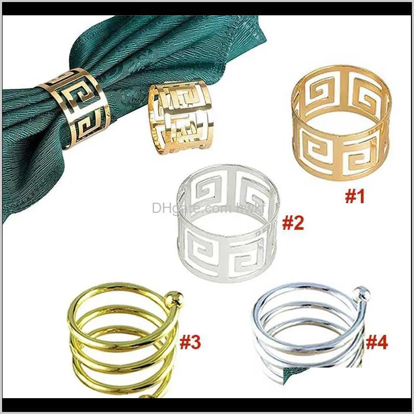 10 pcs serviette rings alloy napkin holder west dinner towel napkin ring party decoration table decoration accessories