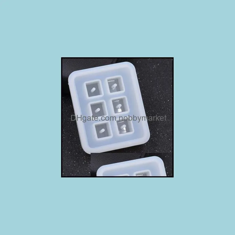 New Transparent Rectangle Silicone Bead Mould Square Ball 6 Holes DIY Jewelry Mold resin molds for jewelry
