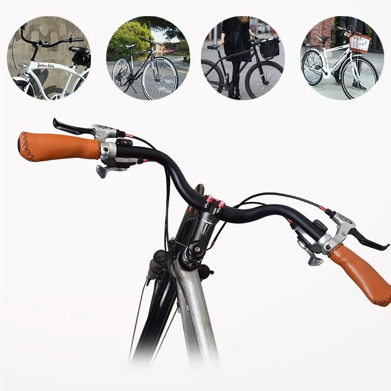 Cykelstyrningskomponenter Aluminiumlegeringstyret Bekvämt Hållbart retrostil Cykelökning Böjd handtag för Mountain Road City Cyc