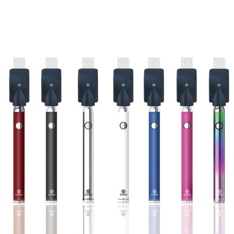 COSO VAPE PEN dogrzewanie baterii 380mAh Variable Voltage Dno 3.3-3.8-4.3-4.8V do pary Grube Cartridges 510 Gwint Orpinginal