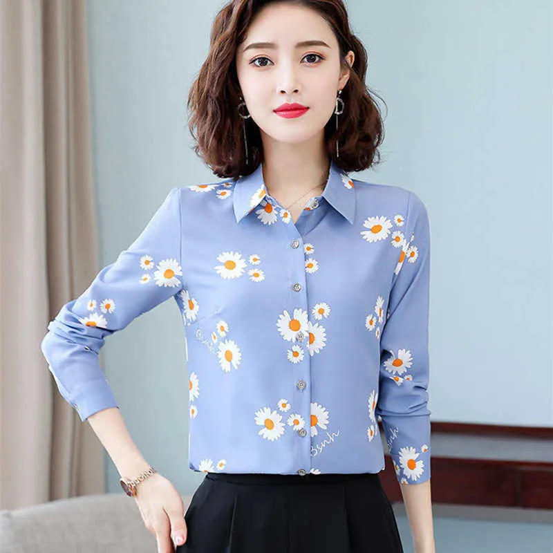 Mode japonaise en mousseline de soie femmes Blouses bureau dame chemise et chemisier grande taille XXXL automne à manches longues femmes hauts 210531