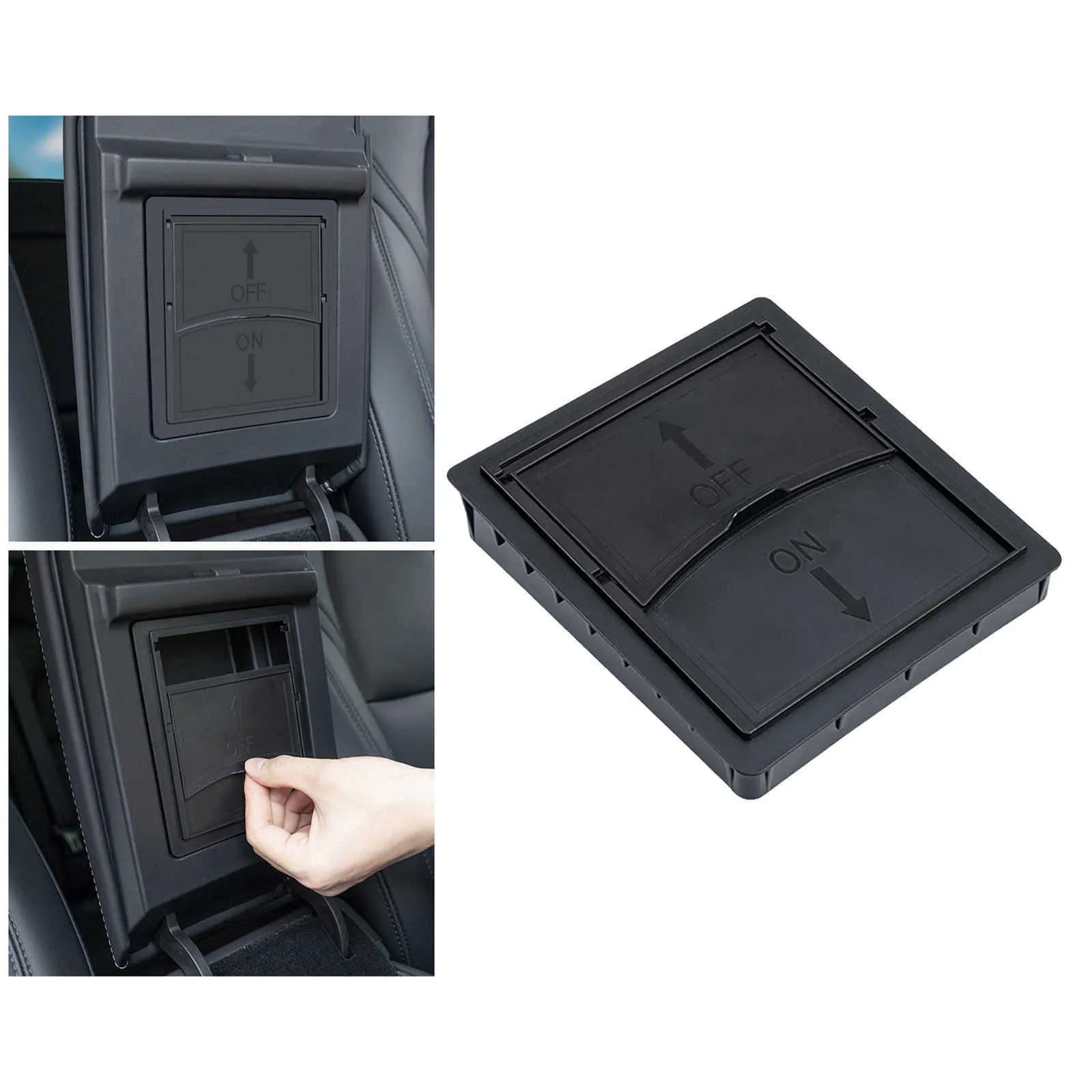ABS Plastic Interior Center Console Organizer Armrest Easy to Install Car Products Decoration for Tesla Model 3 Y -2021