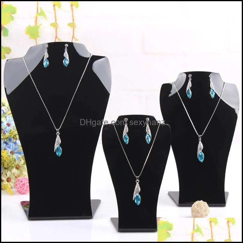 Acrylic Jewelry Dislay Props Necklace &Earring Holder Pendant necklace jewelry Showing Stand Easel 3 Color Available