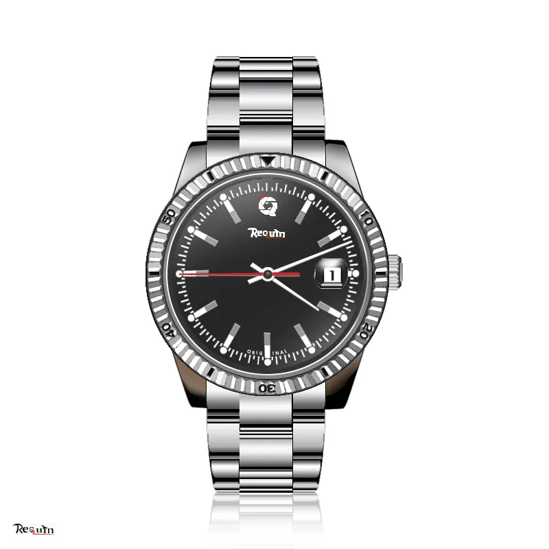 Montre mécanique automatique de luxe pour homme Requin 126334 boîtier en acier inoxydable blanc argenté bracelet réglable noir calendrier à trois aiguilles cadran gravé 3235 marque