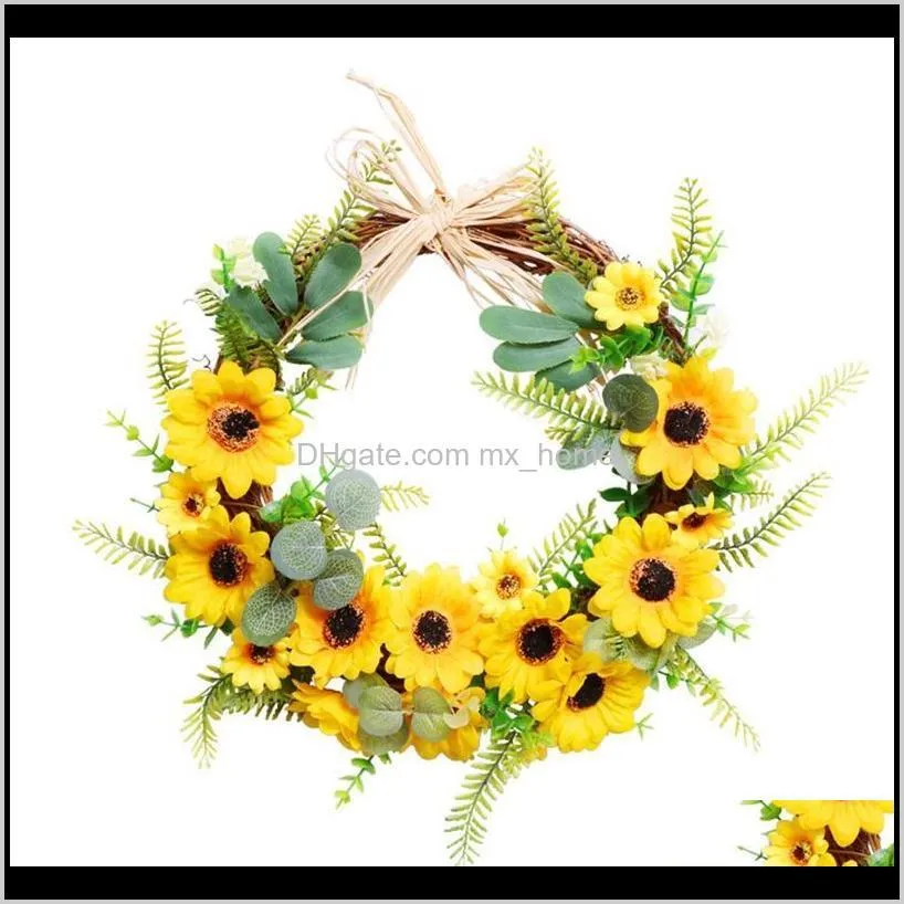 artificial sunflower wreath, spring wreath for front door wall window wedding party farmhouse home decor decorative flowers & wreaths