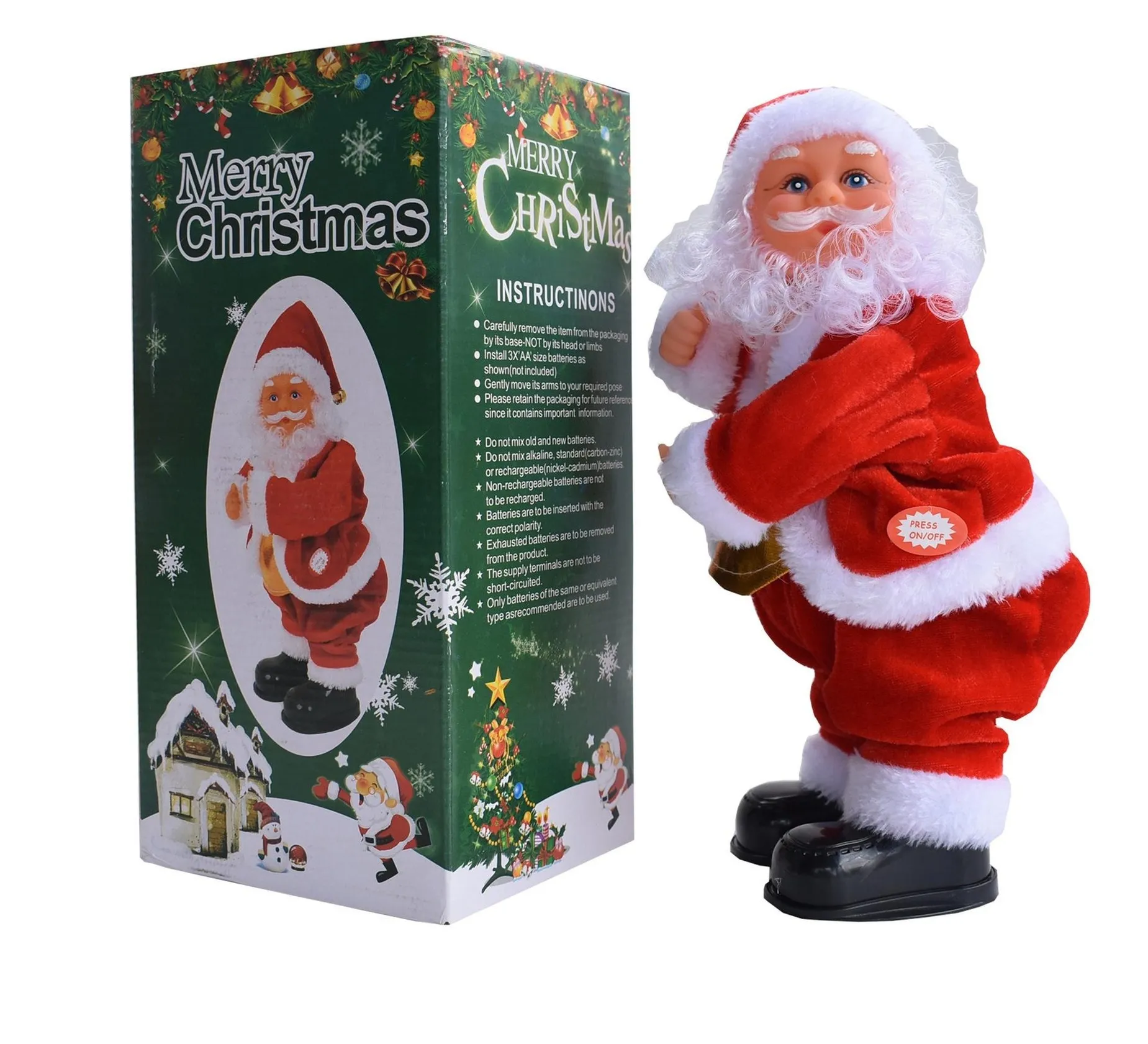 party decoration Electric Christmas Santa Claus Toy Shake Hips Doll Music Gift for Children Kids 4961