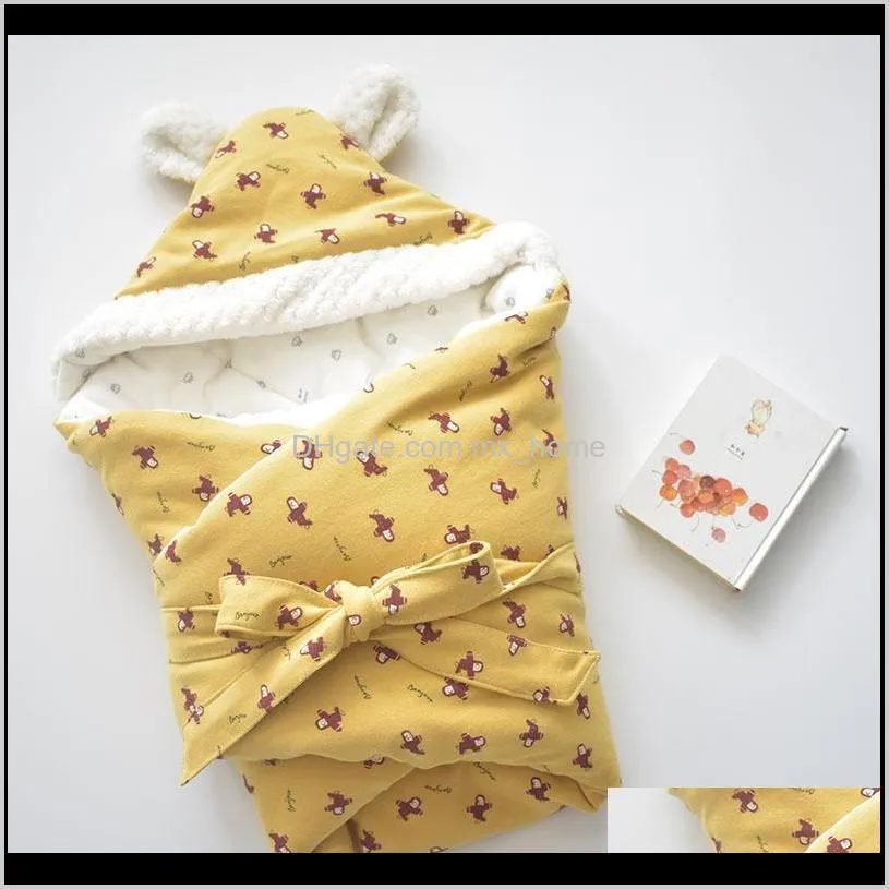 baby discharge envelope for newborns cotton cartoon blanket for kids soft warm wrap for baby girl boy sleeping bag 80x80cm 201106
