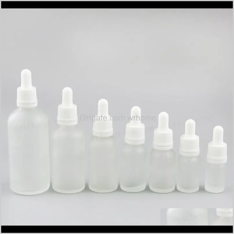 empty refillable frost glass e-liquid dropper bottles oil piepette container 5ml 10ml 20ml 30ml 50ml 100ml storage & jars