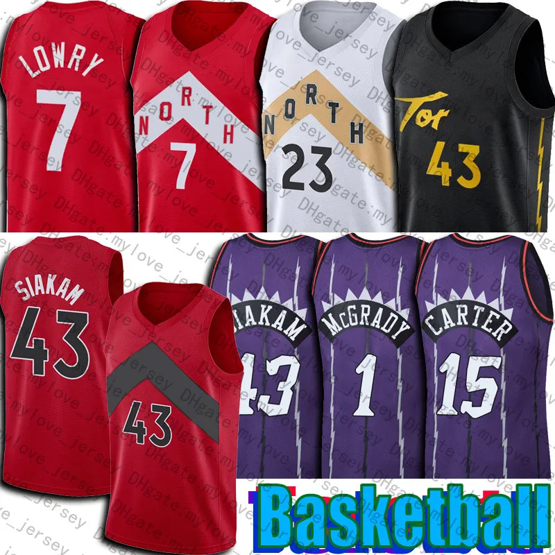 Metchell Ness Throwback Vince 15 Carter jersey basketball Tracy 1 Mcgrady Pascal 43 Siakam Jerseys