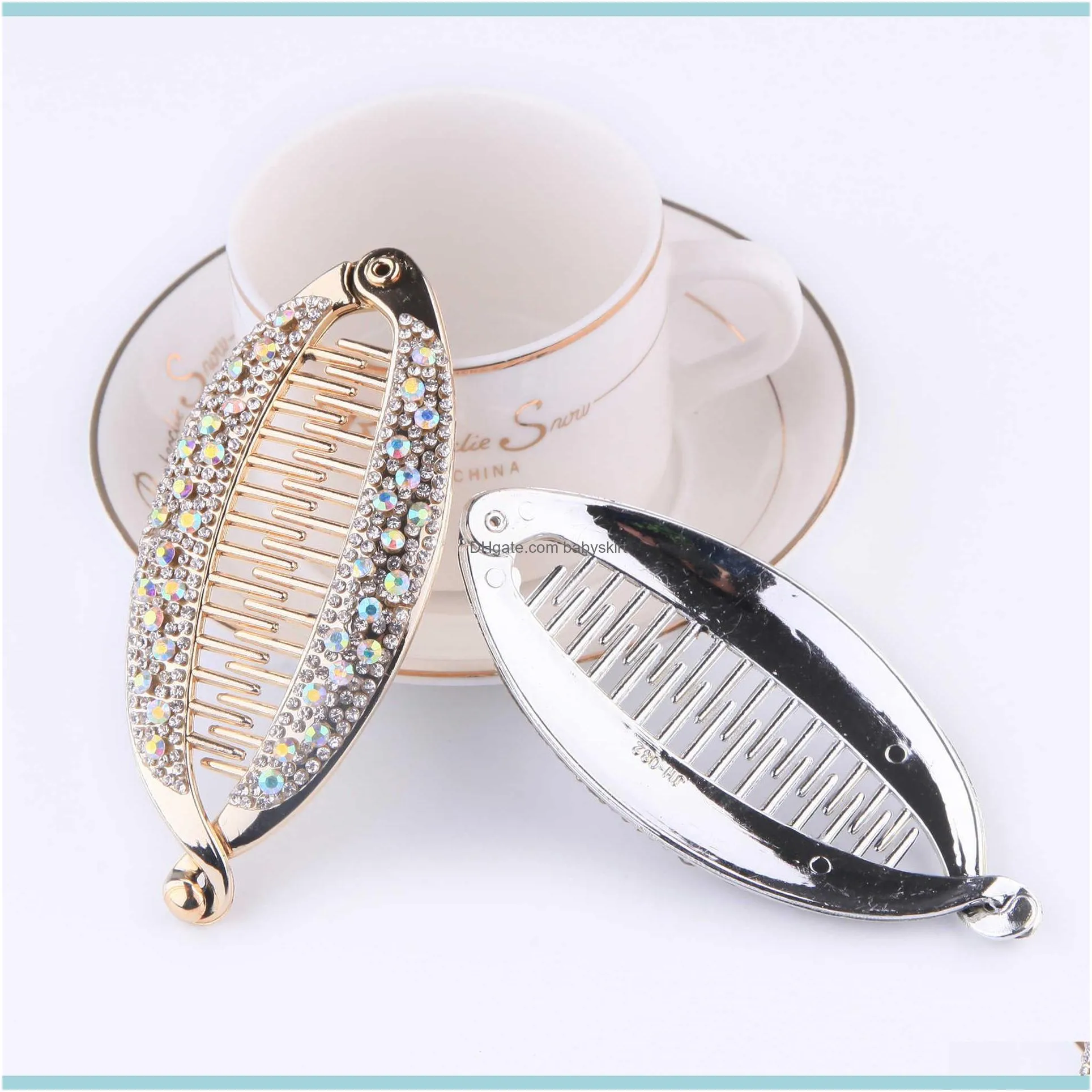 Hair Pins Zhihan version popular size drill water drill electroplating fish clip banana clip medium size fish clip pin