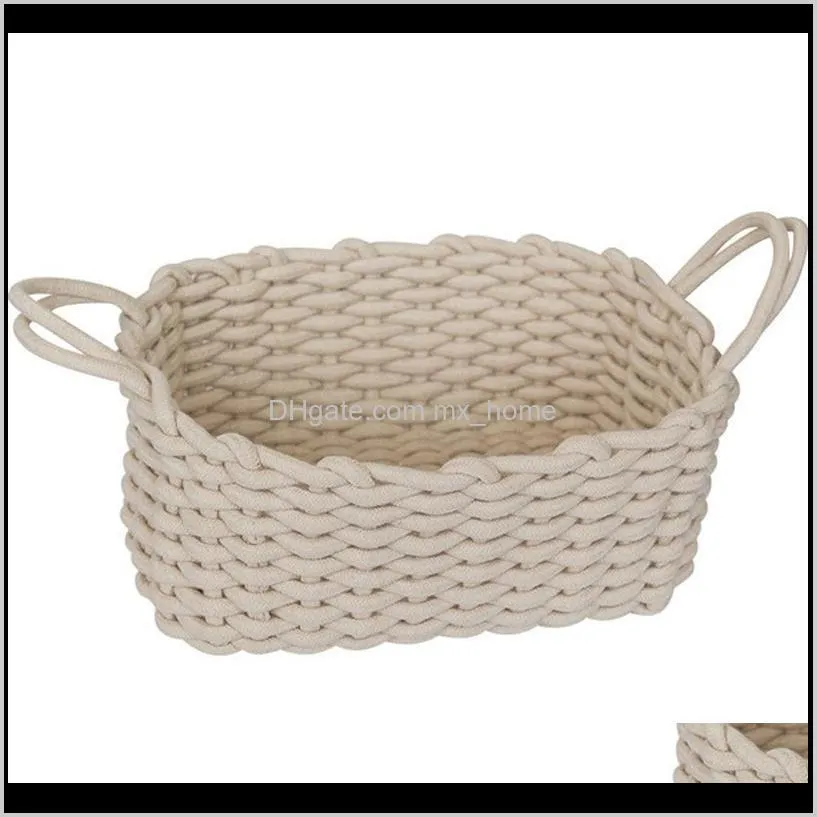 storage basket linen crochet handmade laundry natural fabric baby toys child clothes desktop foldable organizer baskets