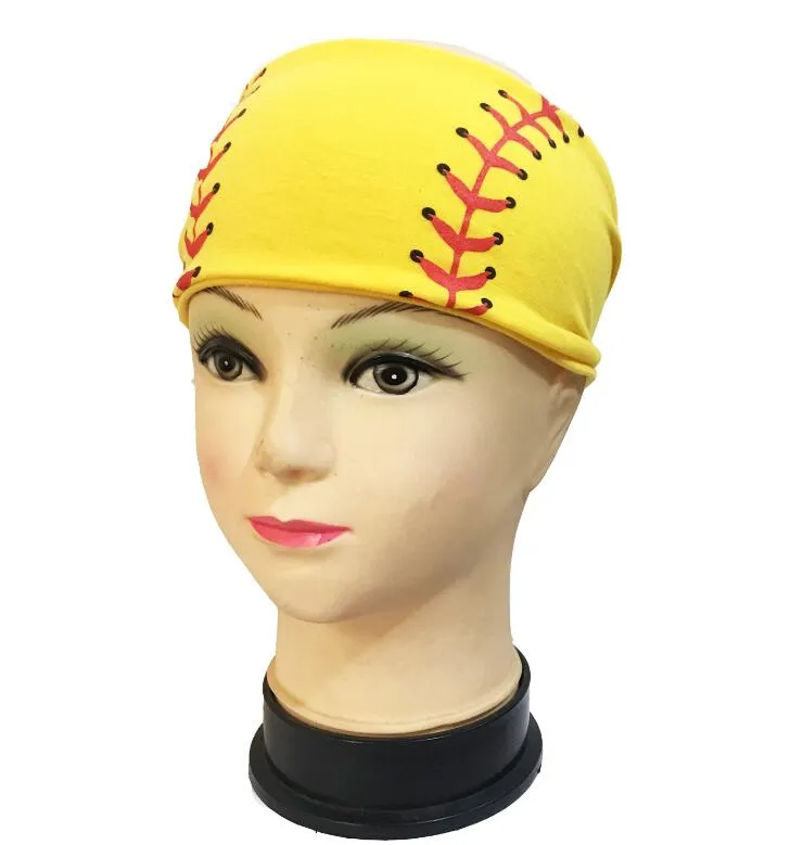 Girl Baseball Sports Hairband Sweat Headbands Yoga Fitness Scarf Sport Hairbow Women Men Softball Football Team Hair Bands LXL591-1