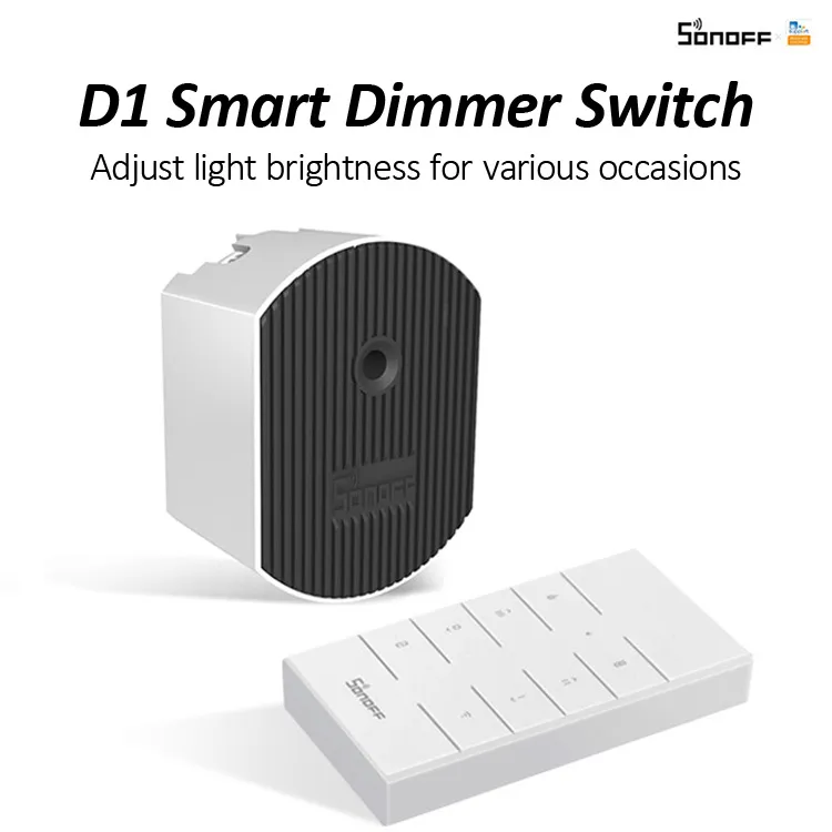 Sonoff D1 LED Dimmer Switch 433Mhz RF Controller Justera ljusets ljusstyrka eWeLink APP Fjärrkontroll Arbeta med Alexa Google Home