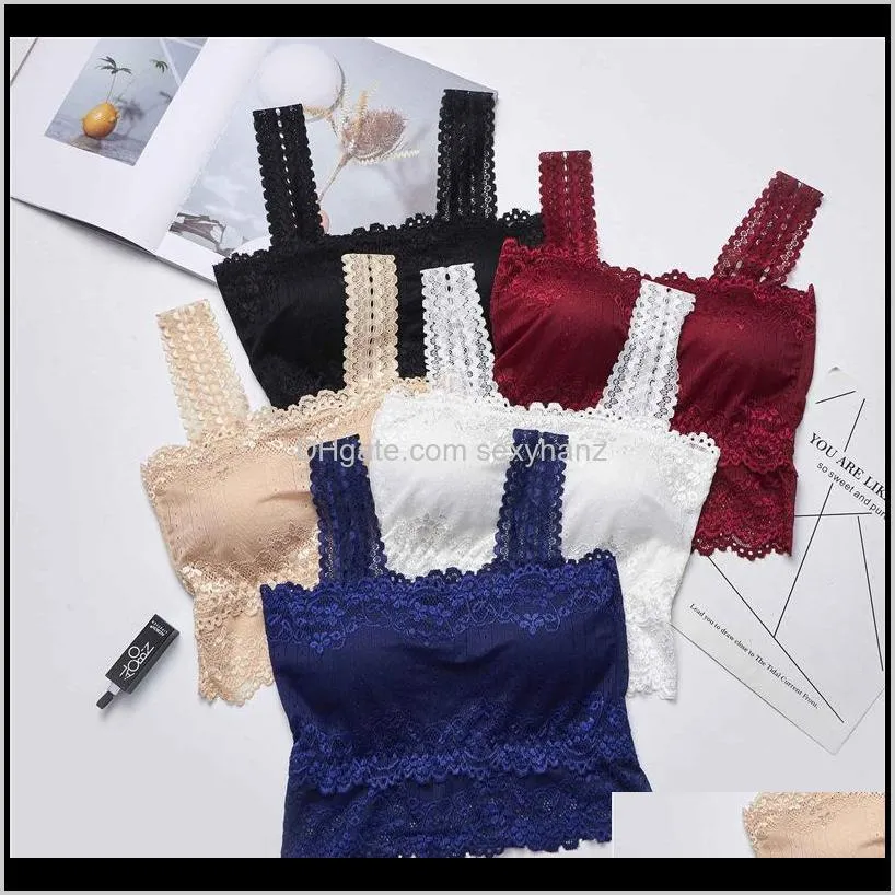 women sexy lace bra beauty back wrap chest bottom anti-glare ladies fashion tube top underwear