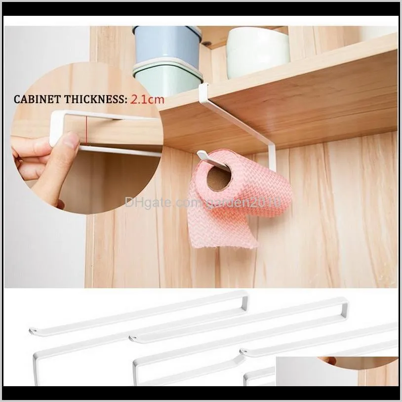 simple door cabinet hanging paper towel storage rack wrought iron cabinet partition layer roll paper holder-1