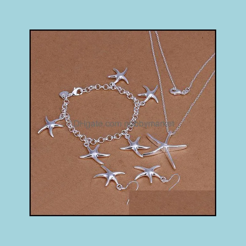Hot sale women`s sterling silver jewelry sets 6 sets a lot mixed style EMS61,fashion 925 silver Necklace Bracelet Earring Ring jewelry