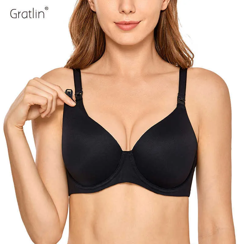 Gratlin Women's Full Coverage Lightly Padded Underwire Contour Nursing Bra Y0925