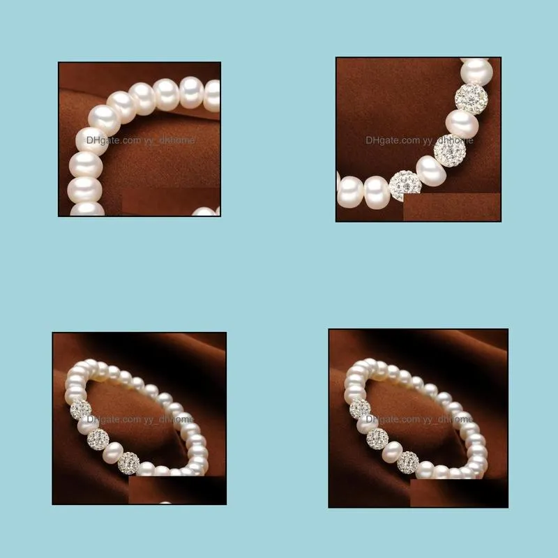 Wholesale natural crystal bracelet 8-9mm pearl bracelet single row of light flawless