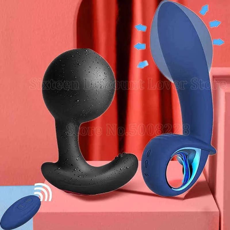 NXY Vibratoren Wireless Fernbedienung Prostata Massagegerät Expansion Vibration Butt Stecker Riesige aufblasbare Anal Vibrator Sex Spielzeug für Männer Frauen Gay 1125