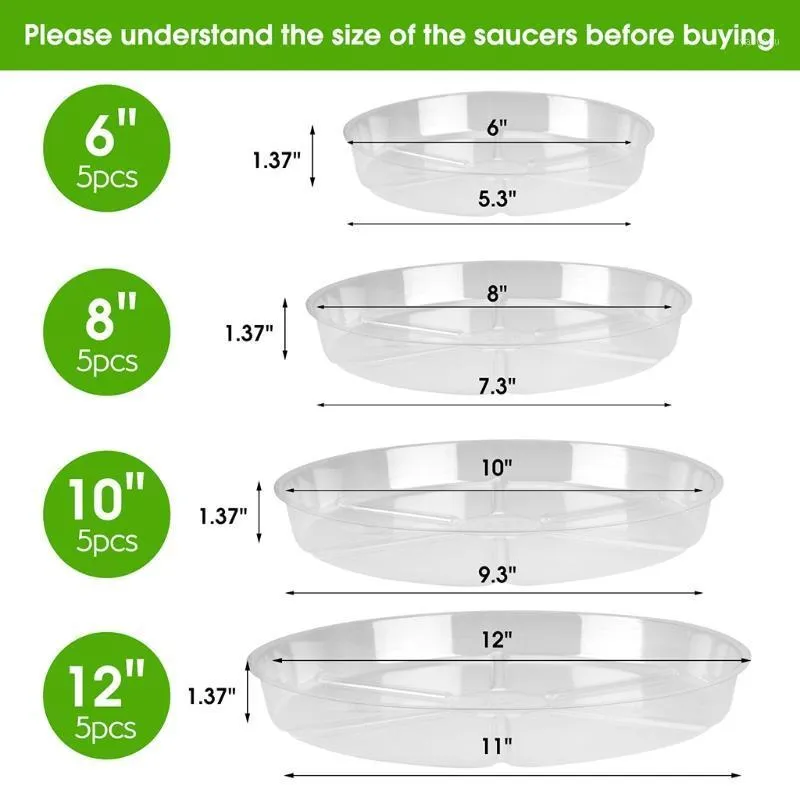 Best Quality Planters & Pots Clear Plastic Garden Plant Saucers Water