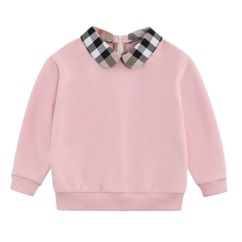 Baby Girls Pullover Plaid Barn Kläder Kids Topp Fashion Sports Sweatshirt Costume Spring Autumn 2-7 år