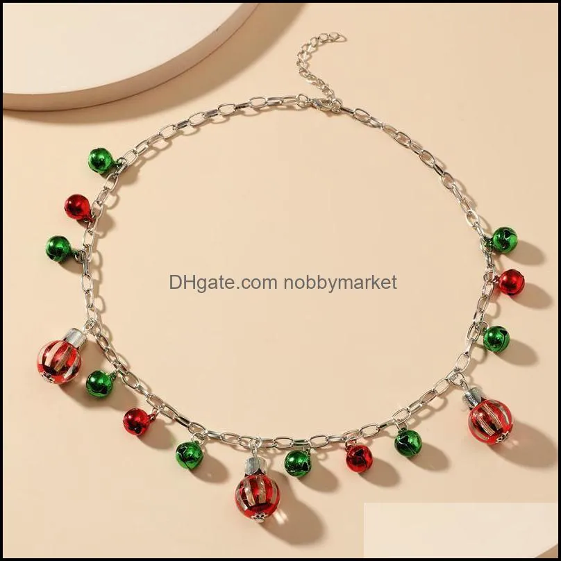 Earrings & Necklace European And American Retro Ladies Jewelry Set Creative Color Ring Tones Clavicle Chain Bracelet Christmas Day