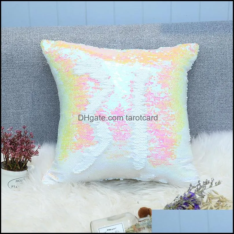 32 Colors Glitter Sequin Pillowcase Mermaid Cushion Cover Pillow Magical Throw Pillow Case Home Decorative Car Sofa Pillowcase