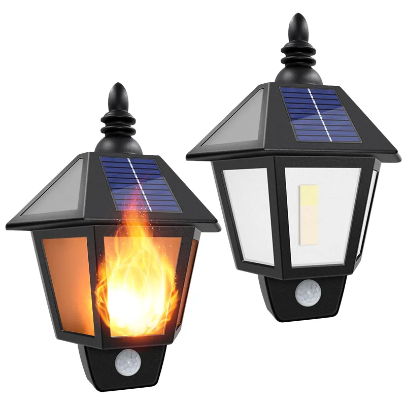 Luci solari Lampada da parete danzante a fiamma solare tremolante Lampada da esterno impermeabile a LED SolarLandscape Decorazione Illuminazione Luce di sicurezza