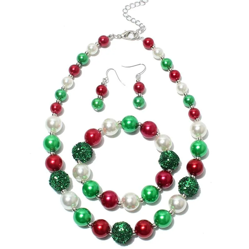 Brincos colar de pacote de natal uddein Conjunto de presentes de pulseira para mulheres festas de joias vintage bibre