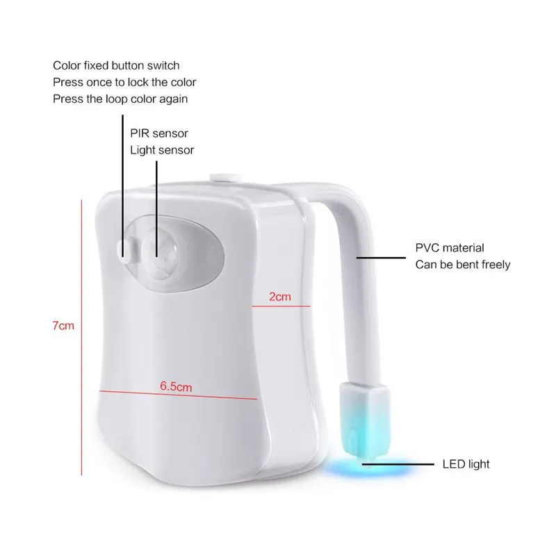 ZK30 Smart PIR Motion Sensor Toilet Seat Night Light 8/16 Colors Waterproof  Backlight For Toilet Bowl LED Lamp WC Toilet Light