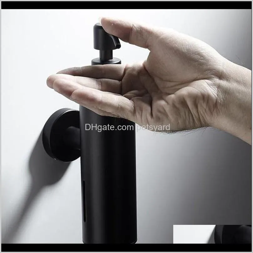 200ml wall mounted shower bottle pump stainless steel shampoo dispenser black liquid soap