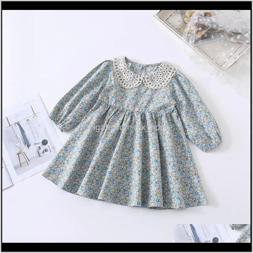 2021 new arrival spring girls long girl floral children birthday clothes baby party 1qf8
