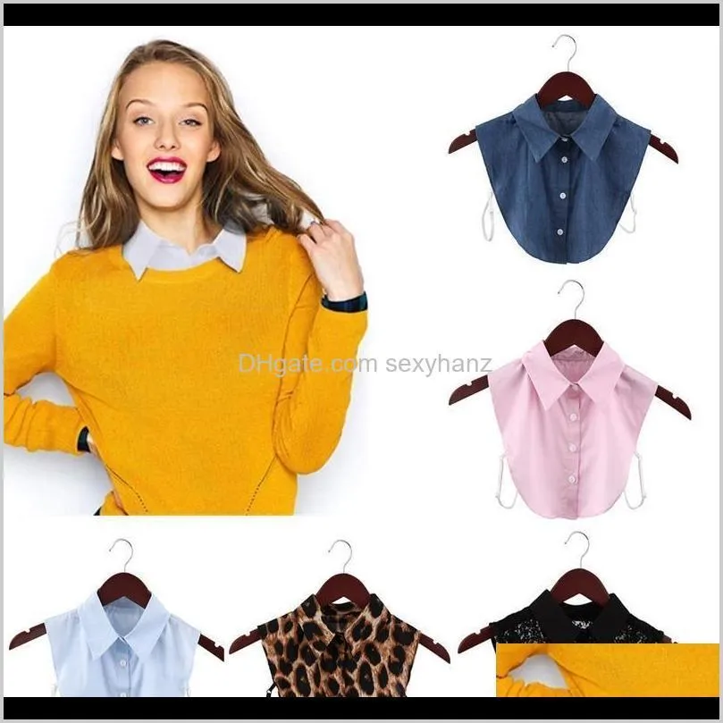 women detachable lapel shirt fake collar fashion solid false blouse top men women cotton lace false collar clothing acc qylukp